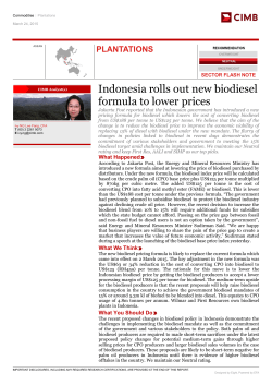 Indonesia rolls out new biodiesel formula to lower prices