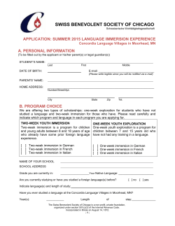 Concordia Application Forms - Swiss Benevolent Society of Chicago