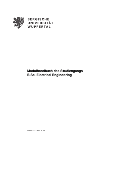 Modulhandbuch des Studiengangs B.Sc. Electrical Engineering