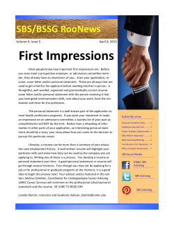 SBS BSSG Roo News April 8, 2015