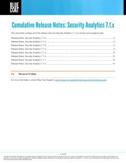 Security Analytics 7.1.x Release Notes