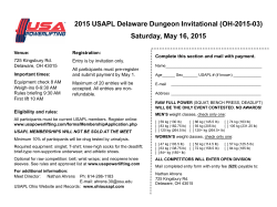 2015 USAPL Delaware Dungeon Invitational (OH