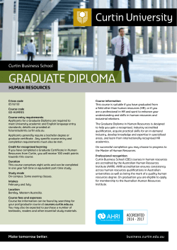 GRADUATE DIPLOMA - Curtin Business School