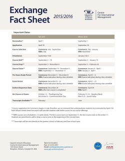 Fact Sheet - Queen`s School of Business
