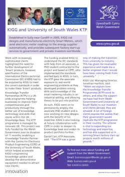 KIGG and University of South Wales KTP Case