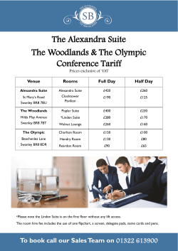 The Alexandra Suite The Woodlands & The Olympic Conference Tariff