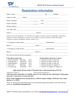 2015 Summer Sailing Registration Forms
