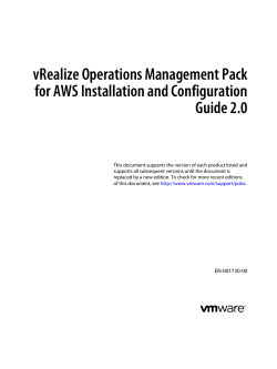 vRealize Operations Management Pack for AWS Installation and