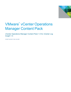 VMware vCenter Operations Manager Content Pack
