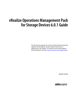vRealize Operations Management Pack for Storage Devices 6.0.1