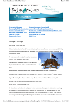 Newsletter 23 April 2015 - Caboolture Special School