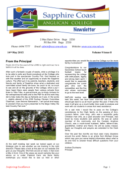 Newsletter Volume 9 Issue 8 - Sapphire Coast Anglican College