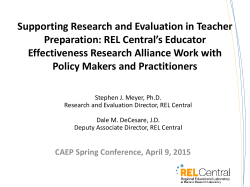 Supporting Research and Evaluation in Teacher Preparation