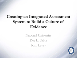 Creating an Integrated Assessment System to Build a