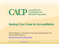 Making Your Case for Accreditation