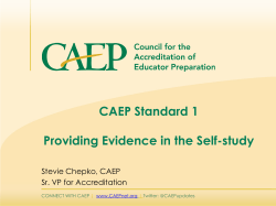 CAEP Standard 1 Providing Evidence in the Self