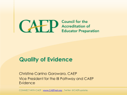 Quality of Evidence - CAEP