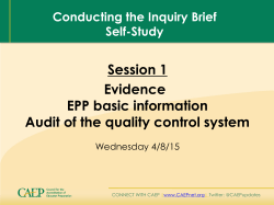 Conducting the Inquiry Brief Self-Study Evidence EPP basic