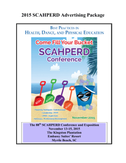 Exhibitor Packet - South Carolina Alliance for Health, Physical