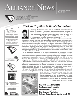 SCAHPERD_Newsletter_March_2013 - South Carolina Alliance for
