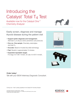 Introducing the CatalystÂ® Total T4 Test