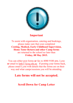 Camp Information  - Cairns School of Distance