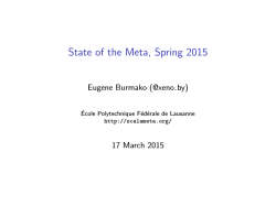 State of the Meta, Spring 2015 (slides)