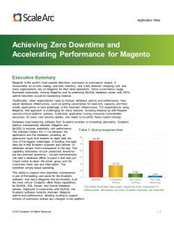 Achieving Zero Downtime and Accelerating Performance