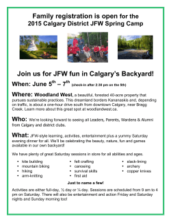 Family registration is open for the Join us for JFW fun in Calgary`s