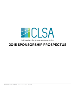 1 | Sponsorship Prospectus 2015