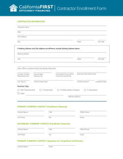 Contractor Enrollment Form