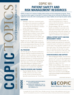 COPIC Topics Issue 157 April 2015