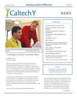 April 2015 - Caltech Y
