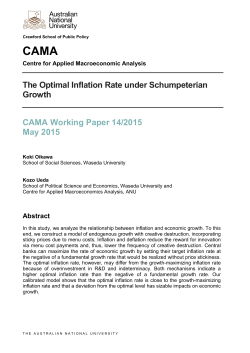 The Optimal Inflation Rate under Schumpeterian Growth CAMA