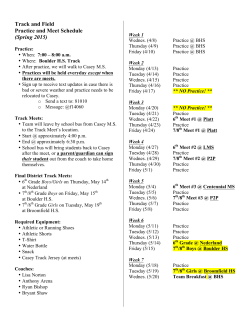 Track and Field Practice and Meet Schedule (Spring 2015)