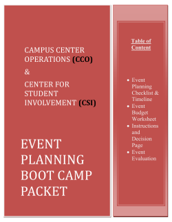 cco/csi Event Planning boot camp packet