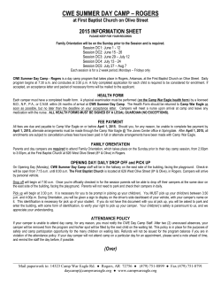 Rogers - CWE 2015 Day Camp Information