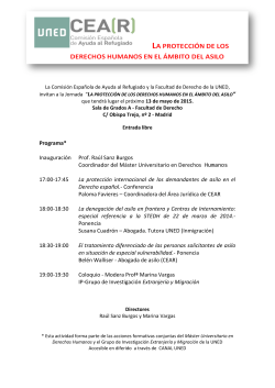 Programa* InauguraciÃ³n Prof. RaÃºl Sanz Burgos