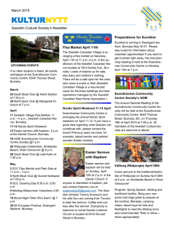 Latest Newsletter  - Scandinavian Community Centre