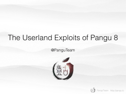 The Userland Exploits of Pangu 8