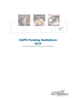 CAPS Funding Guidelines