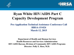 Ryan White HIV/AIDS Part C Capacity