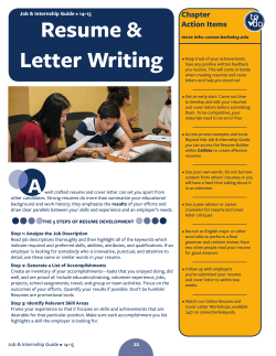 Resume & Letter Writing - Career Center