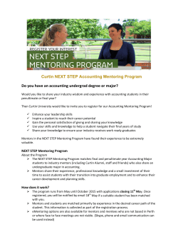 Curtin NEXT STEP Accounting Mentoring Program Do you have an
