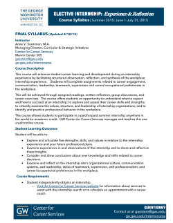 Elective Internship: Experience & Reflection