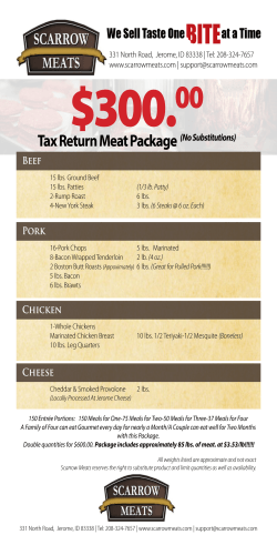 Tax Return Meat Package (No Substitutions)