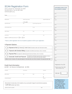 Fall 2015/Spring 2016 Registration Form