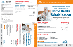 Home Health Rehabilitation - Summit Professional Education
