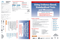 Using Evidence-Based, Standardized Tests and Measures