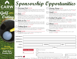CARW Golf Outing Sponsorship Form